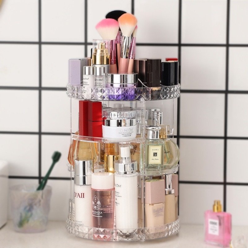 Skincare Clear Make Up Storage Perfume Organizers Cosmetic Dresser Organizer Countertop 360 Spinning, Makeup Organizer