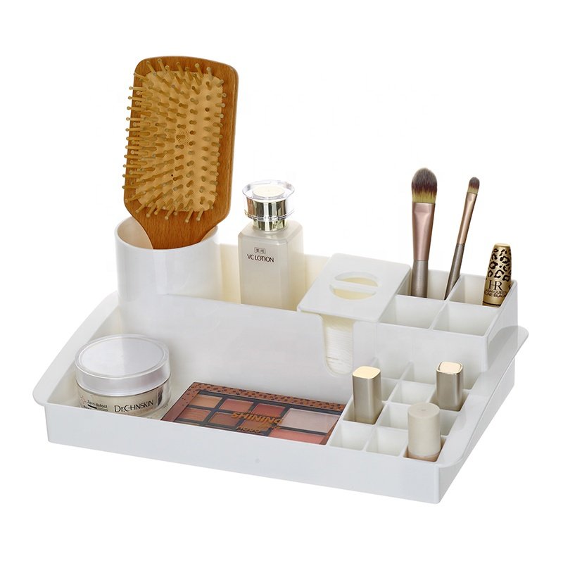 Beauty large PS cosmetics display drawers storage dust-proof transparent plastic makeup organizer for lipsticks brush