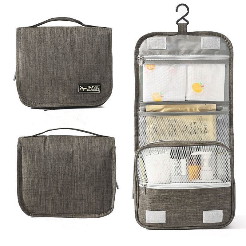 Portable Men's Wash Cosmetic Bag Travel Waterproof Folding Storage Bag Hanging Toiletry bag with hook for bathroom