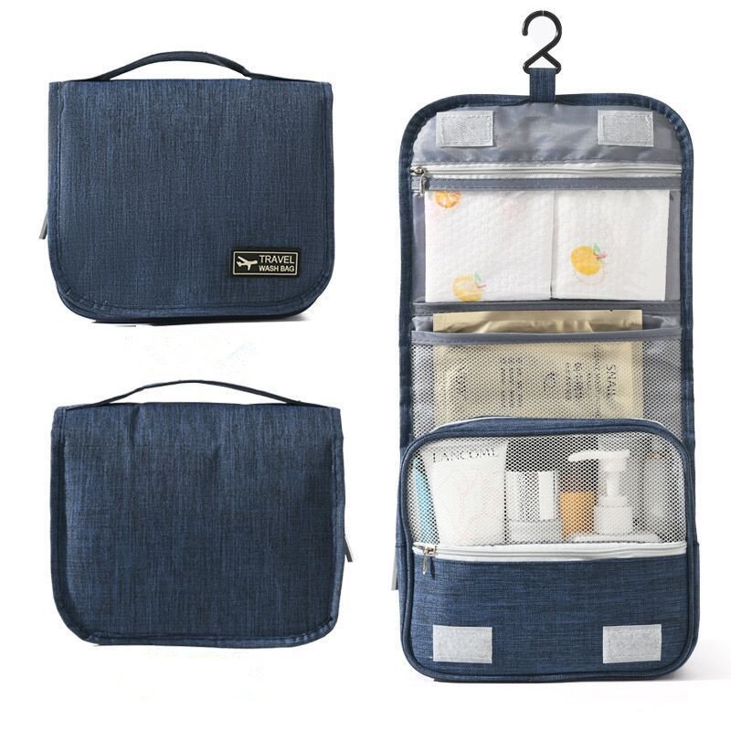 Portable Men's Wash Cosmetic Bag Travel Waterproof Folding Storage Bag Hanging Toiletry bag with hook for bathroom