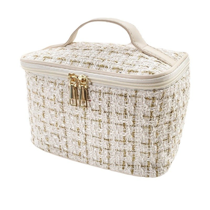 High Quality Case Lattice Makeup Bag For Women Makeup Organizer Toiletry Bag Travel Cosmetic Bag