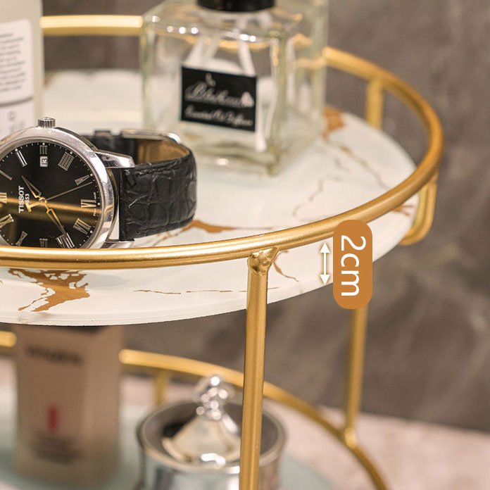 Round Bins Glass Perfume Holder Dressing Table Cosmetic Product Bathroom Storage Rack Vanity Make Up Organizer for Makeup