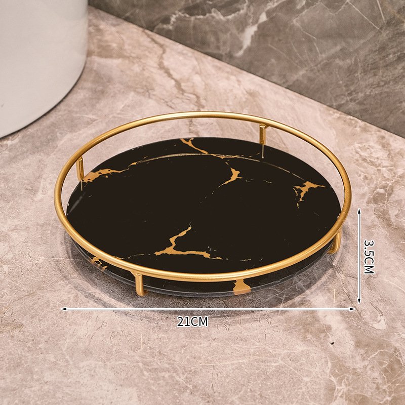 Round Bins Glass Perfume Holder Dressing Table Cosmetic Product Bathroom Storage Rack Vanity Make Up Organizer for Makeup