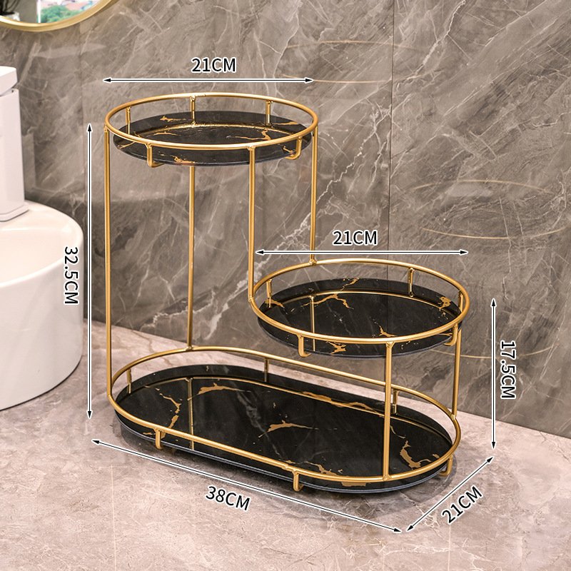 Round Bins Glass Perfume Holder Dressing Table Cosmetic Product Bathroom Storage Rack Vanity Make Up Organizer for Makeup