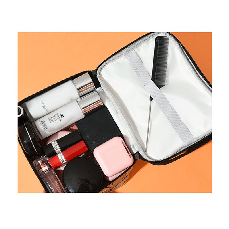 2024 NEW Double-deck Multifunction Makeup Bag Diamond Wash Case Lingge Handheld Cosmetic Box For Womens