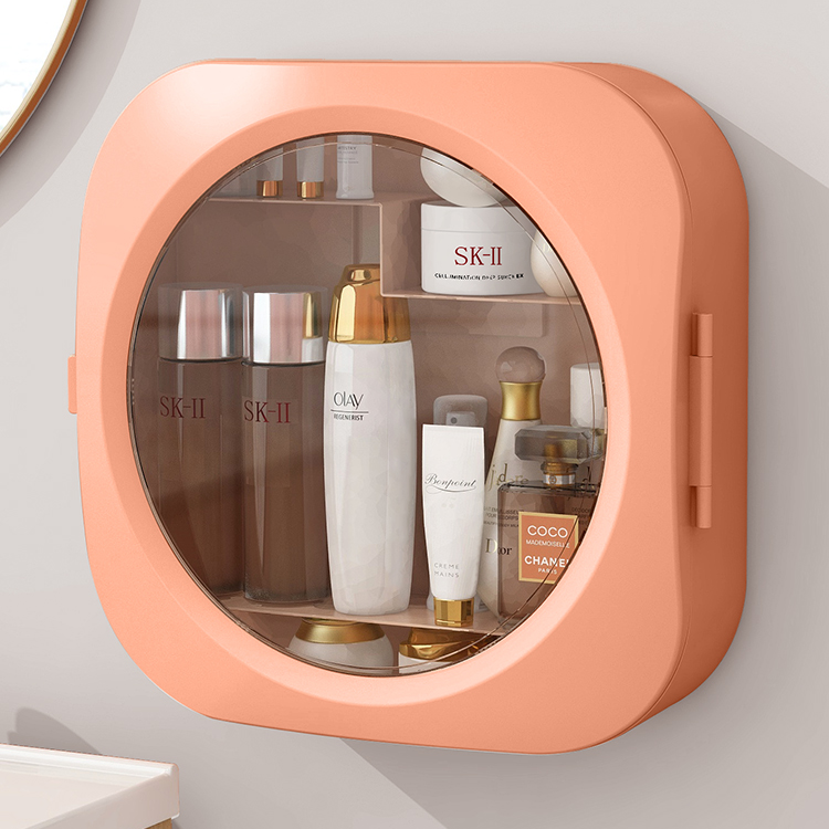 Sesame Drill-free Easy Install Bathroom Makeup Holder Waterproof Wall Hanging Cosmetics Organizer Bathing Products Storage Box