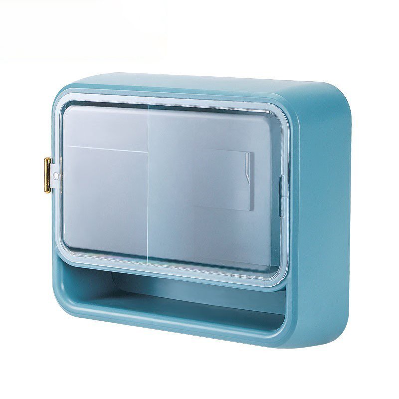 Sesame Drill-free Easy Install Bathroom Makeup Holder Waterproof Wall Hanging Cosmetics Organizer Bathing Products Storage Box
