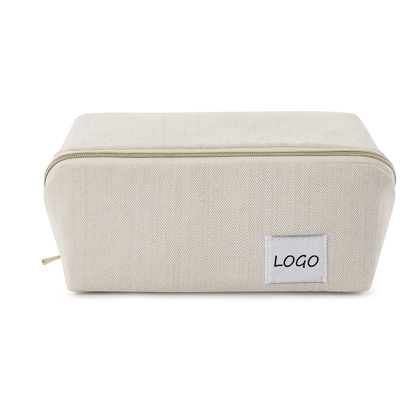 Custom Logo Size Private Label Women Travel Personal Pouch Large Capacity Money Cotton Canvas Makeup Cosmetic Bag With Zipper