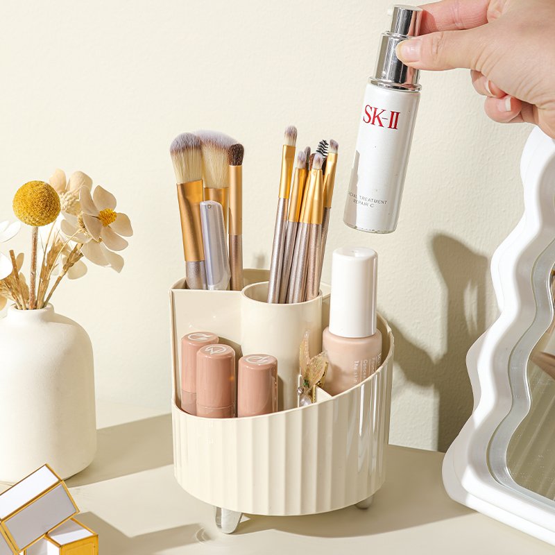 Household Dresser Desktop Plastic Makeup Storage Box Eyebrow Pencil Brush Storage Shelf Divided Lipstick Holder