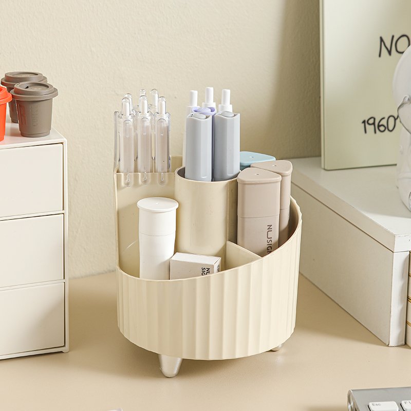 Household Dresser Desktop Plastic Makeup Storage Box Eyebrow Pencil Brush Storage Shelf Divided Lipstick Holder