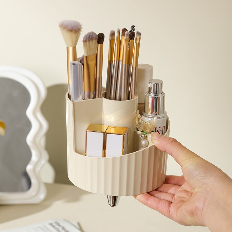 Household Dresser Desktop Plastic Makeup Storage Box Eyebrow Pencil Brush Storage Shelf Divided Lipstick Holder