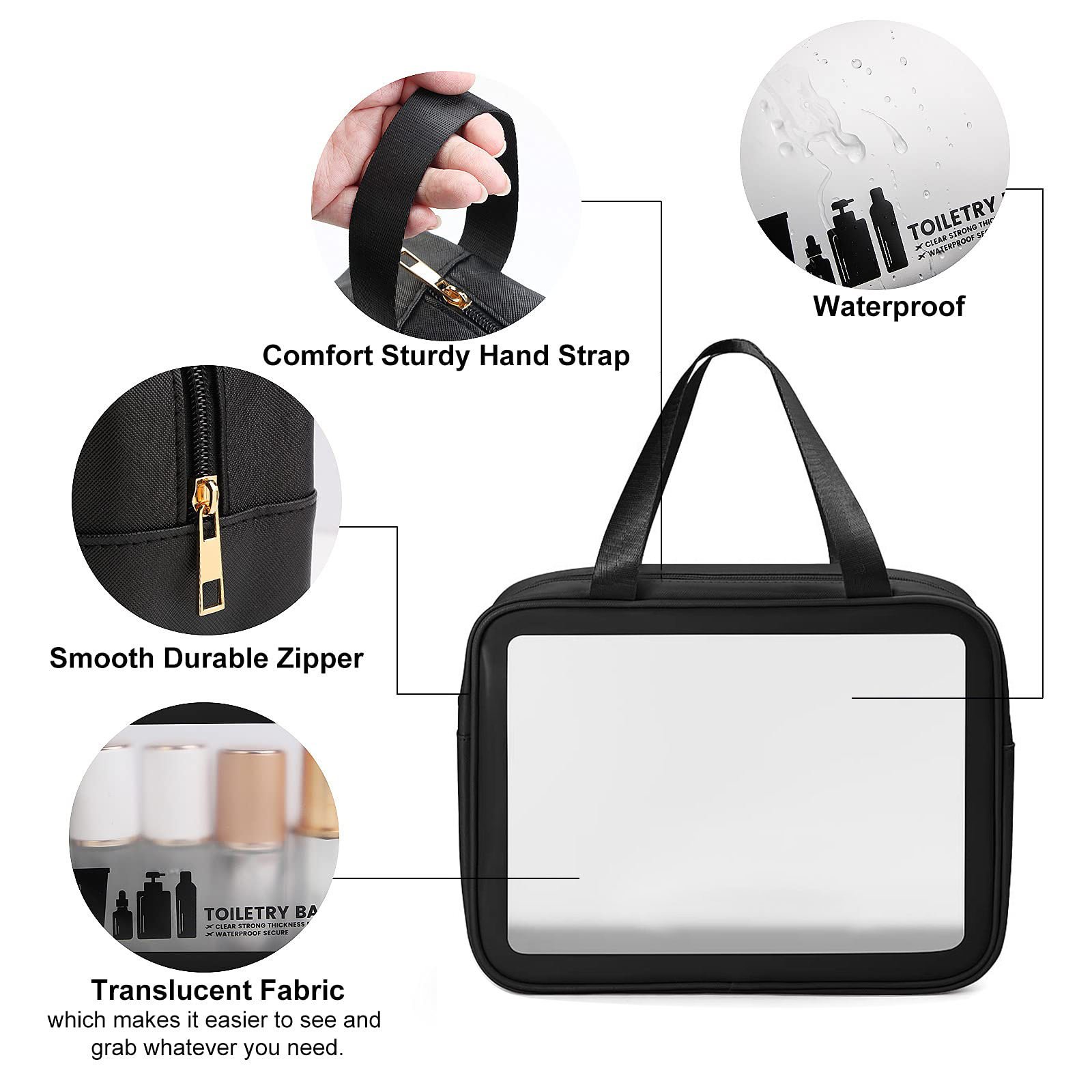 Wholesale Custom Clear Pvc Travel Wash Make Up Bag Toiletry Waterproof Plastic Cosmetic Makeup Bag for Bathroom