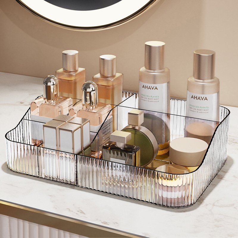 Clear Acrylic Makeup Organizer Bathroom Drawer Vanity Tray Cosmetic Display Case Office Stationery Storage Holder Unit Box