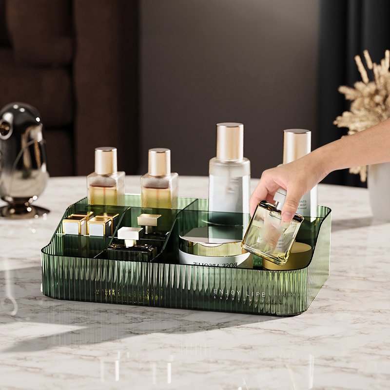 Clear Acrylic Makeup Organizer Bathroom Drawer Vanity Tray Cosmetic Display Case Office Stationery Storage Holder Unit Box