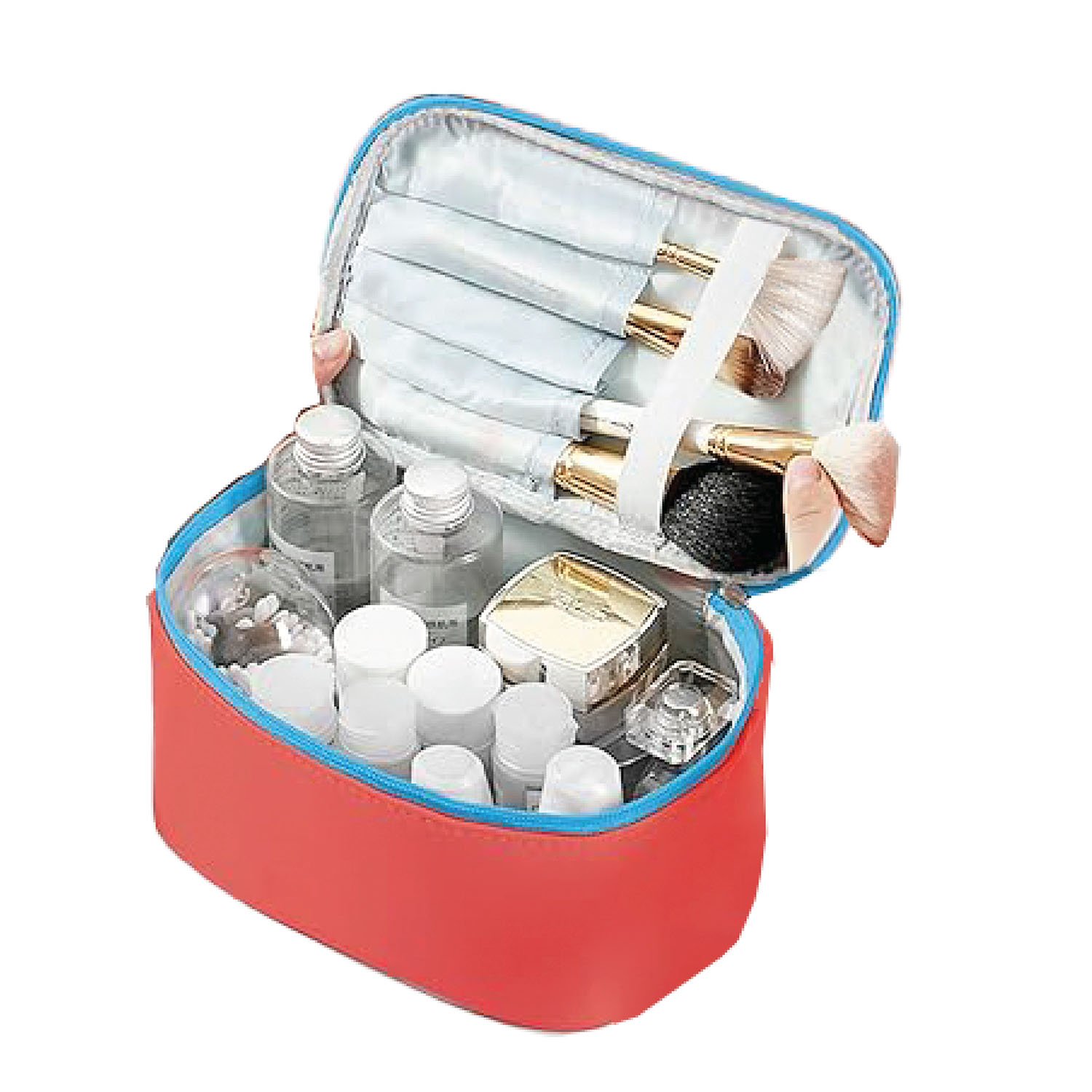 Travel-Ready Zipper PU Leather Makeup Bag Organizing Cosmetic Bags & Cases for Gift Giving