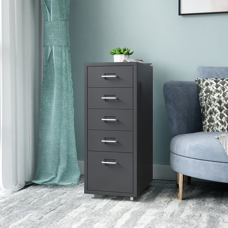 Small Vertical Metal Mobile Multi Drawers Nightstand Movable Storage Cabinet With Drawer