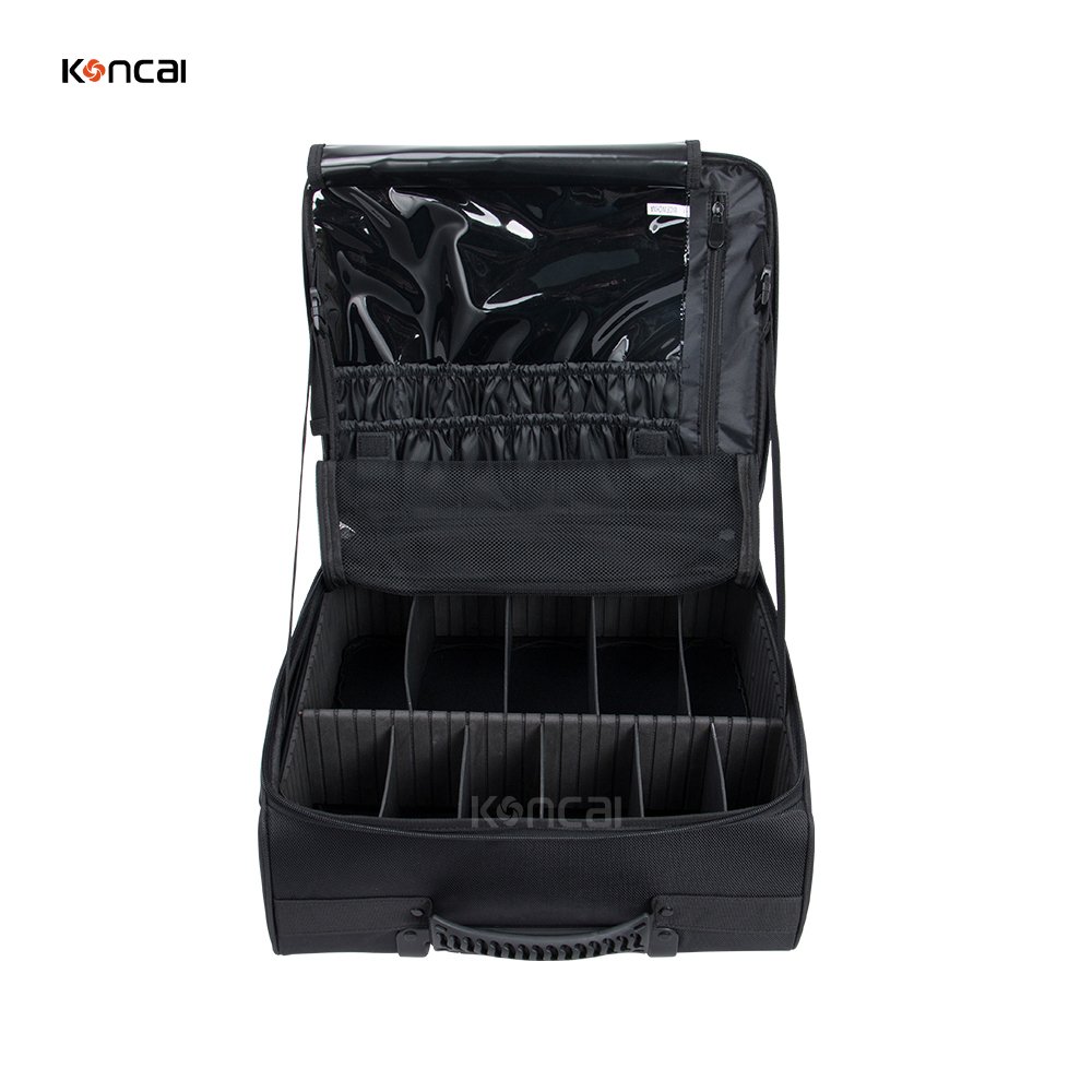 KONCAI Cosmetic make up accessories travel suitcase vanity box organizers handle beauty makeup case