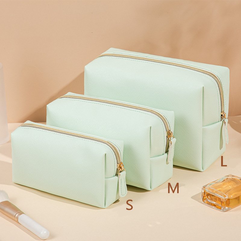 Leather Makeup Bag Cosmetiqueras Make Up Bag PU Vegan Leather Travel Cosmetic Pouch Toiletry Bag