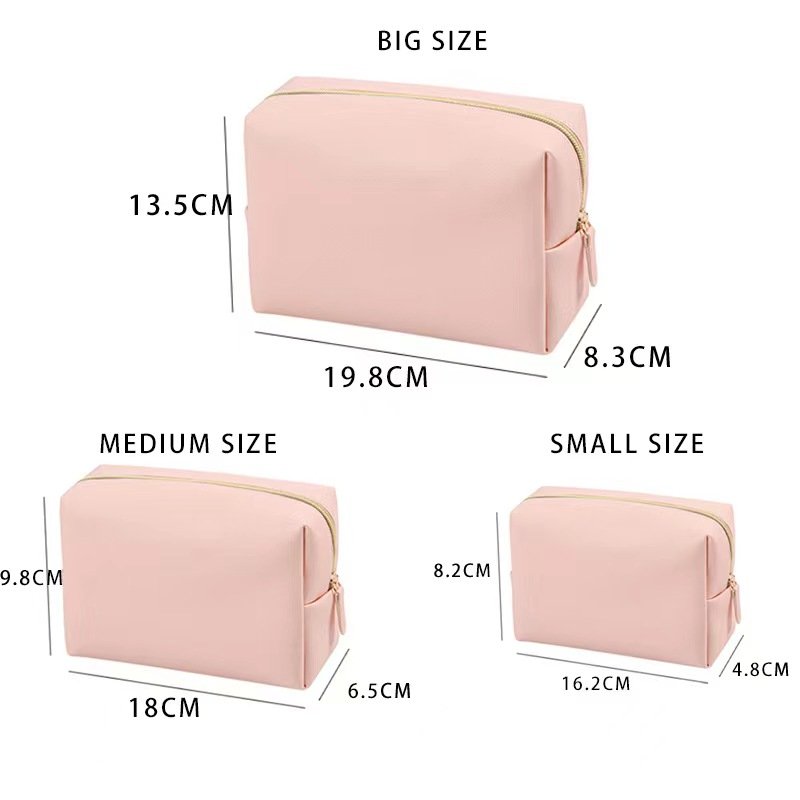 Leather Makeup Bag Cosmetiqueras Make Up Bag PU Vegan Leather Travel Cosmetic Pouch Toiletry Bag