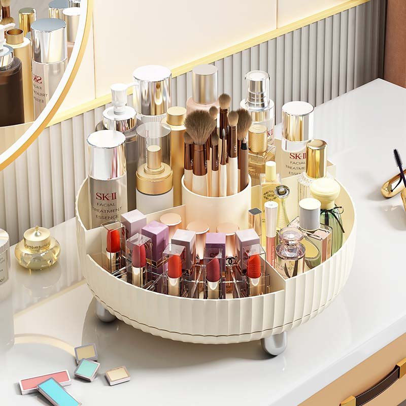 Nordic Style Rotating Cosmetics Storage Box 360 Rotating Cosmetic Organizer Storage Box Makeup Beauty Organizer