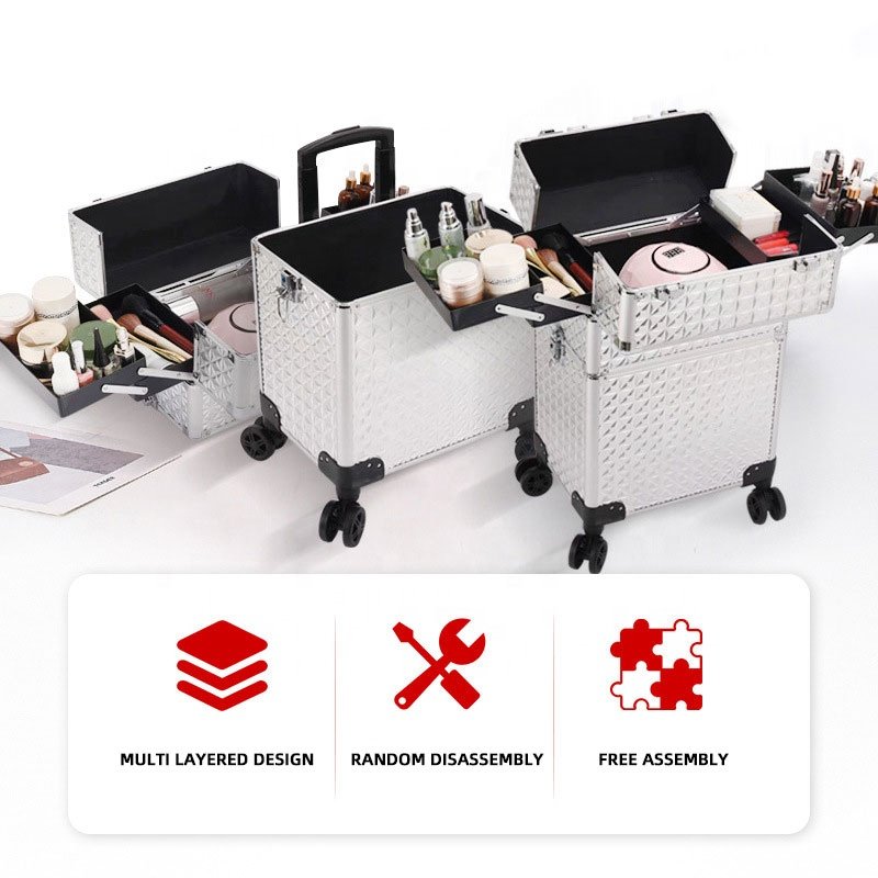 Multi-layer Toolbox Releasable Nail Oil Pigment Beauty Women Artist Case Makeup Trolley Case Professional