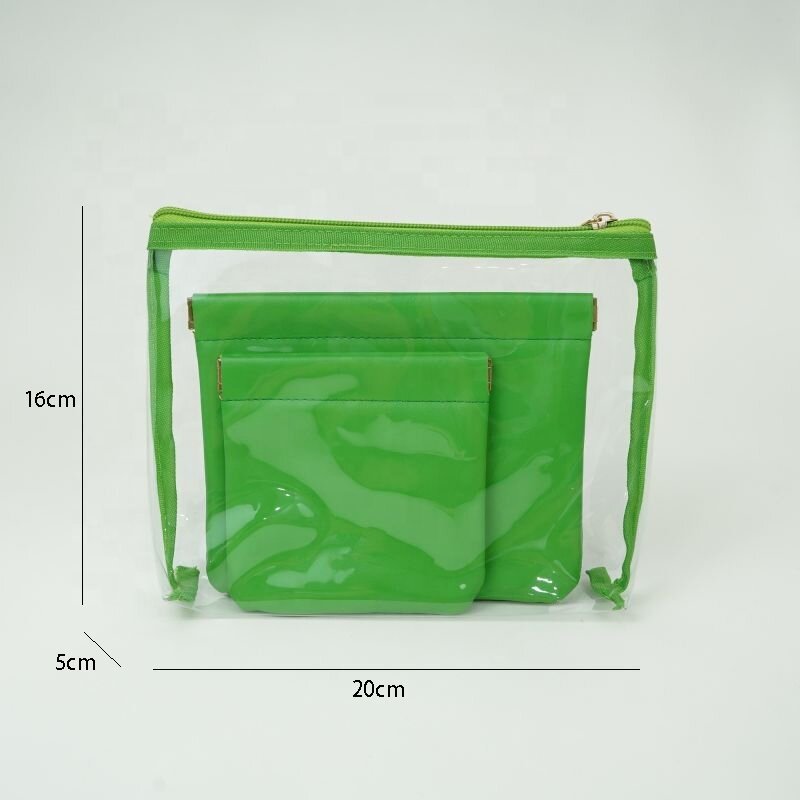 Custom Designed LOGO Pvc Transparent Wash Bag Makeup Bag Travel Case Organizer Toiletry Travel Cosmetic Bag