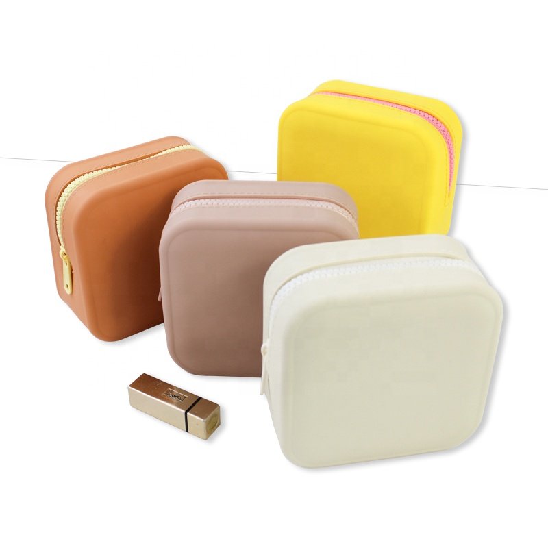 Hot Sale Eco Friendly Silicone Makeup Pouch Zippered Travel Toiletry Bag Cosmetic Bags With Custom Logo