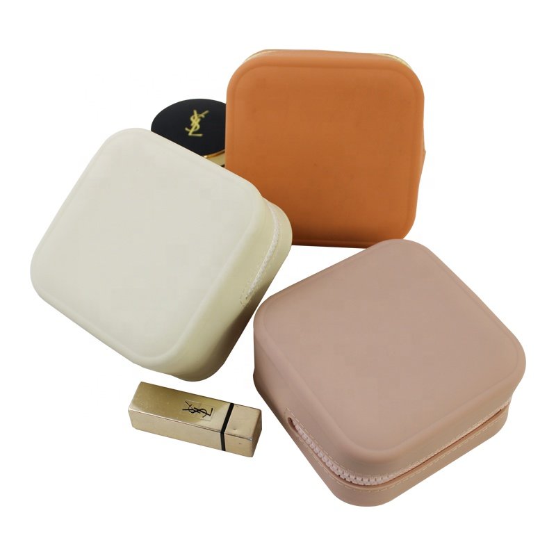 Hot Sale Eco Friendly Silicone Makeup Pouch Zippered Travel Toiletry Bag Cosmetic Bags With Custom Logo