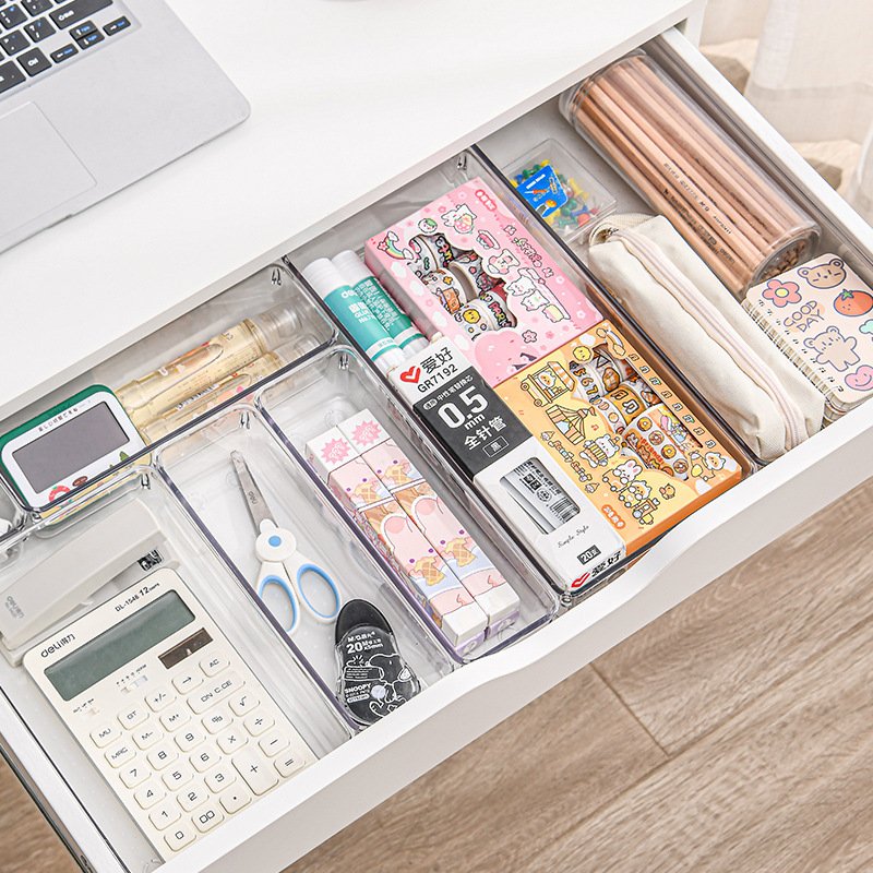 Wholesale Clear Plastic Drawer Organizer Set for Makeup Jewelry and Office Desk Bathroom Bedroom Kitchen