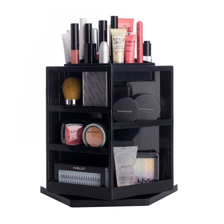 Hot Sale Professional Makeup Cosmetic Case Large Size Rotating Makeup Organizer
