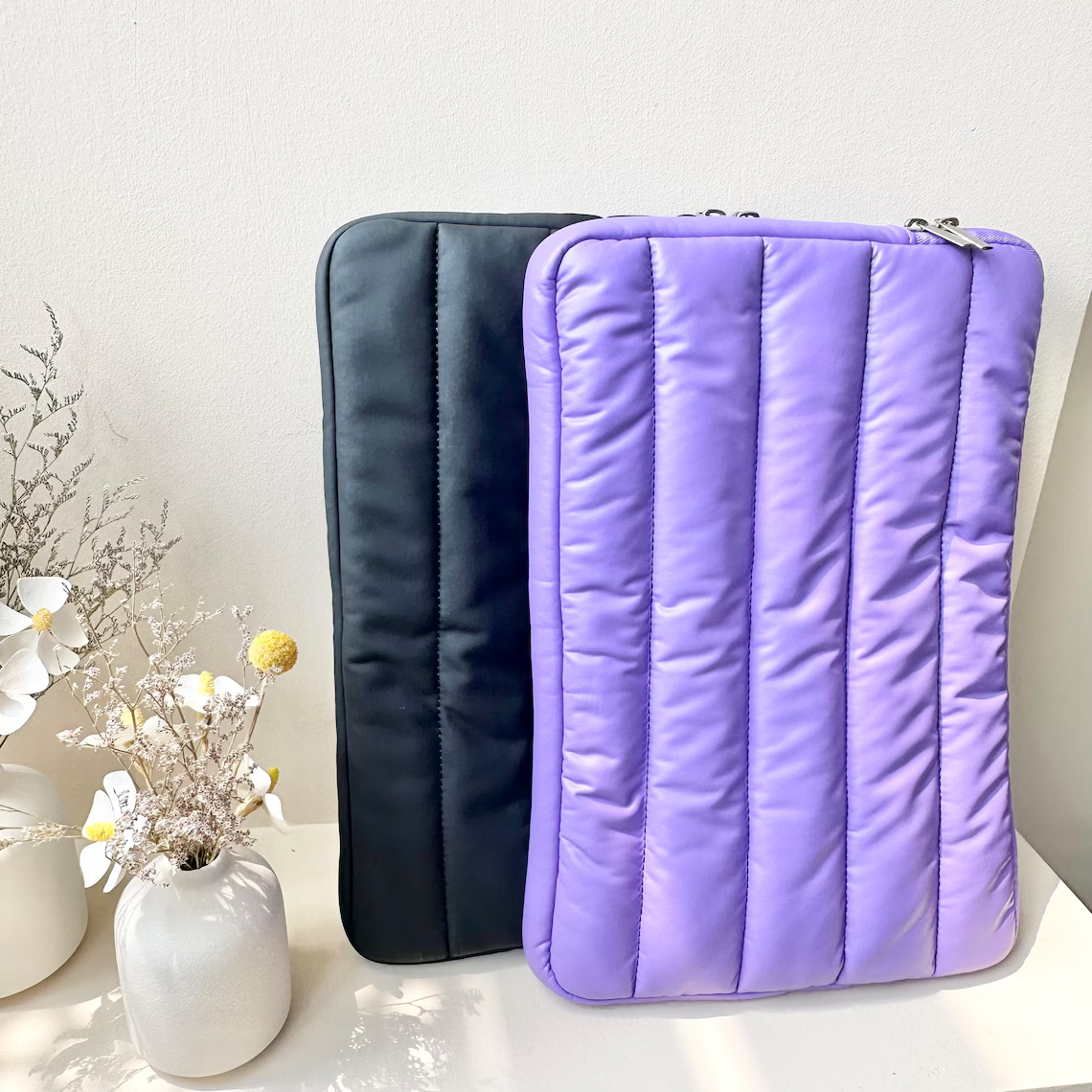 Wholesale Custom Logo Travel Laptop Notebook Computer Quilted Cotton Sleeve Bag