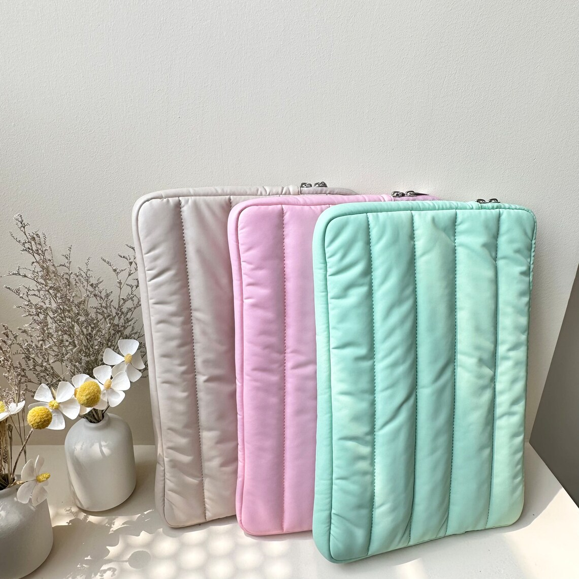 Wholesale Custom Logo Travel Laptop Notebook Computer Quilted Cotton Sleeve Bag
