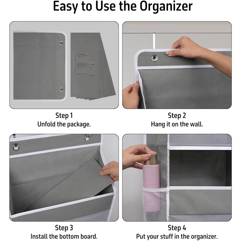 Over The Door Storage Organizer With 5 Large Pockets Collapsible Door Hanging Organizers And Storage For Cosmetics Toys Sundries