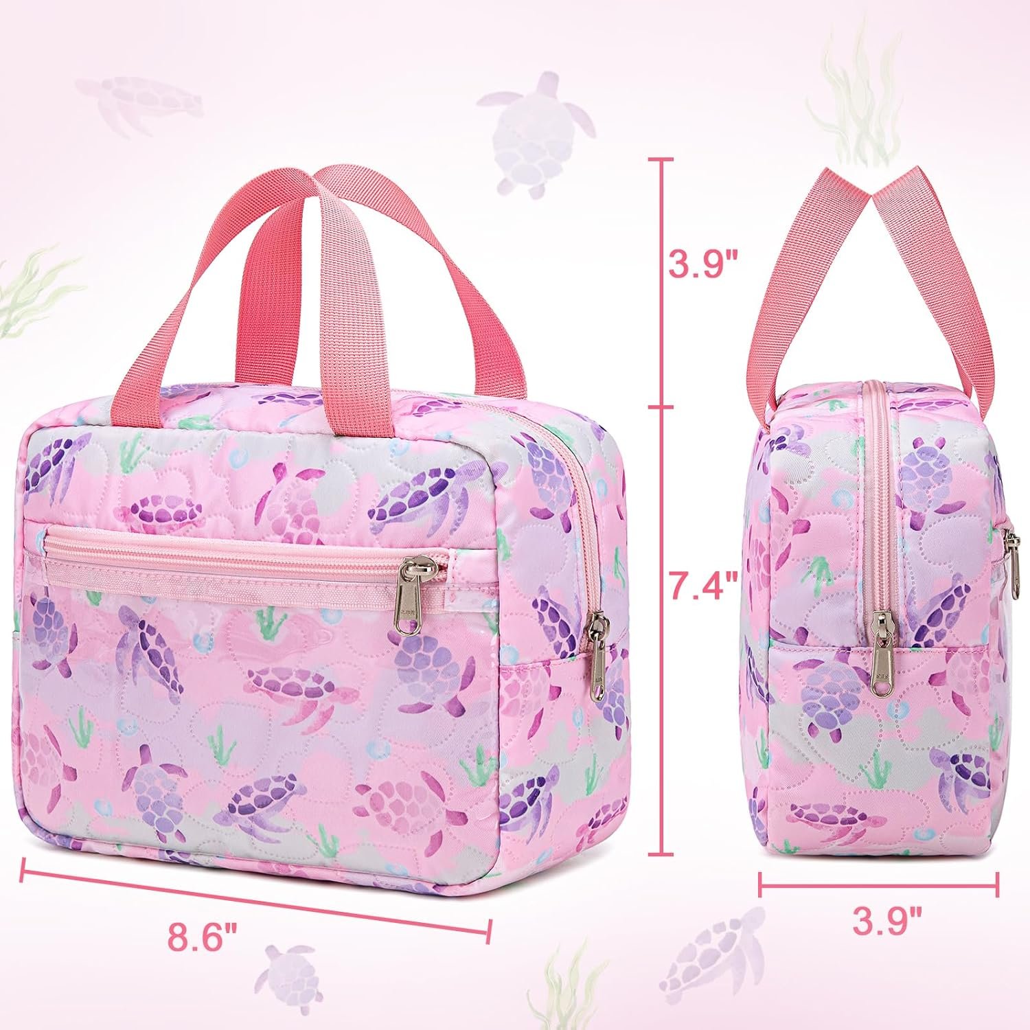 Wholesale Custom Polyester Waterproof Travel Cosmetic Bag Zipper Closure Bride Maid Square Pillow Storage with Handle Makeup Bag