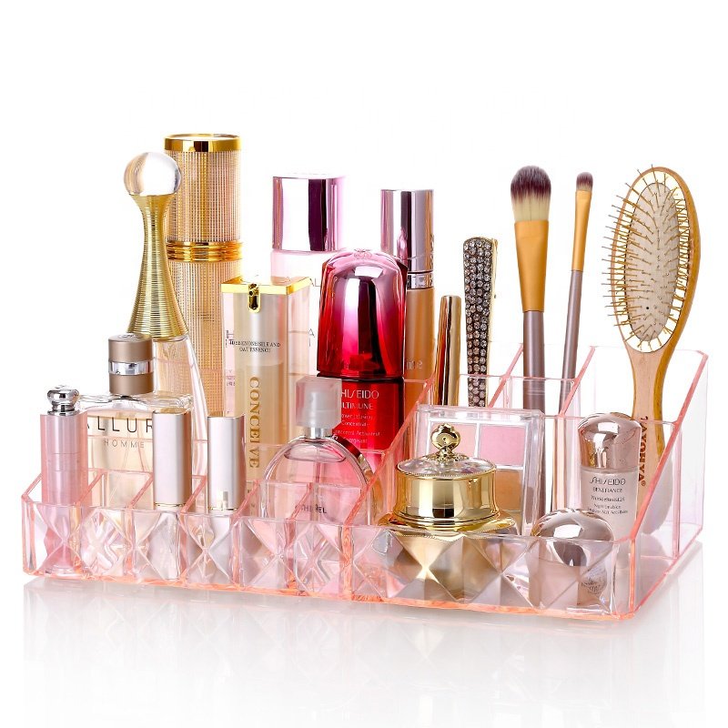 Clear makeup organizer storage box plastic home cosmetic storage makeup organizer for accessories