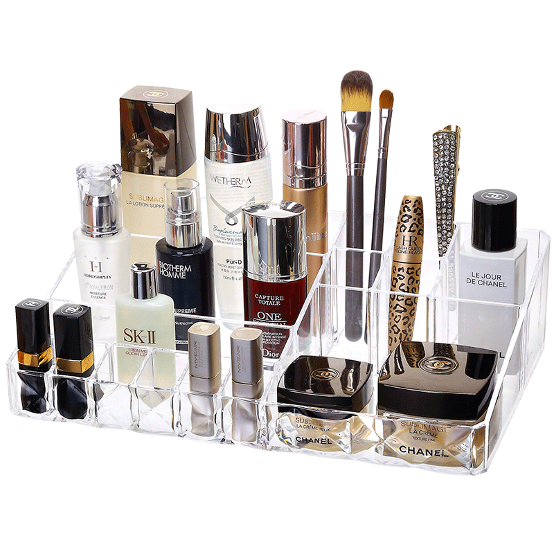Clear makeup organizer storage box plastic home cosmetic storage makeup organizer for accessories