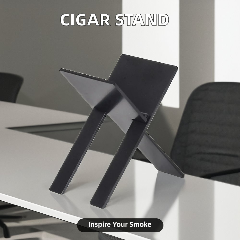 Portable Stainless Steel Folding Cigar Stand Easy-to-Use Accessory for Smokers Makeup Gift