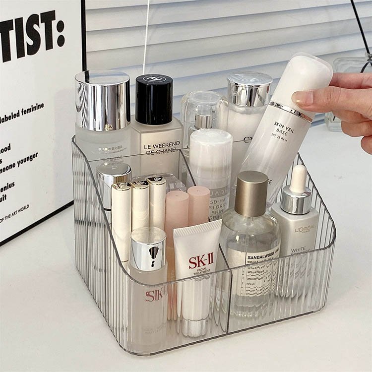 Acrylic Multi-Purpose Desktop Cosmetics Brush Holder Clear Plastic Vanity Makeup Organizer For Hair Accessories Lipstick