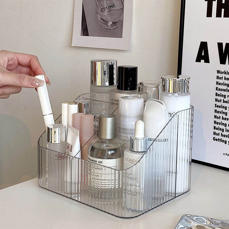 Acrylic Multi-Purpose Desktop Cosmetics Brush Holder Clear Plastic Vanity Makeup Organizer For Hair Accessories Lipstick