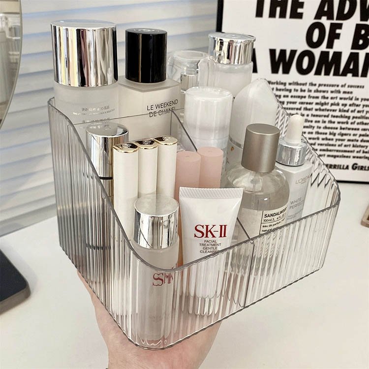 Acrylic Multi-Purpose Desktop Cosmetics Brush Holder Clear Plastic Vanity Makeup Organizer For Hair Accessories Lipstick