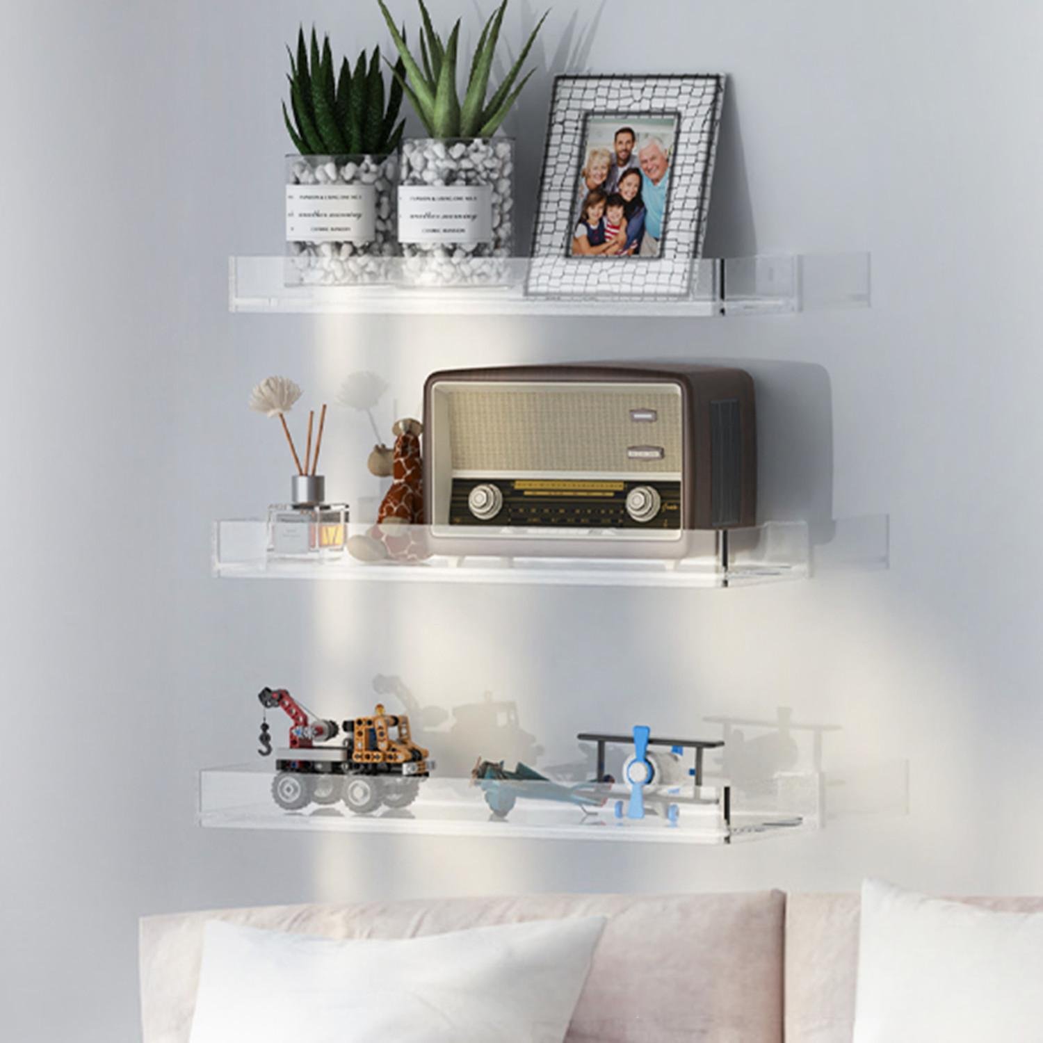 Modern Acrylic Multi-Functional Three-Piece Storage Rack Wall Hanging Display Rack Bathroom Kitchen Organizing Finishing Storage