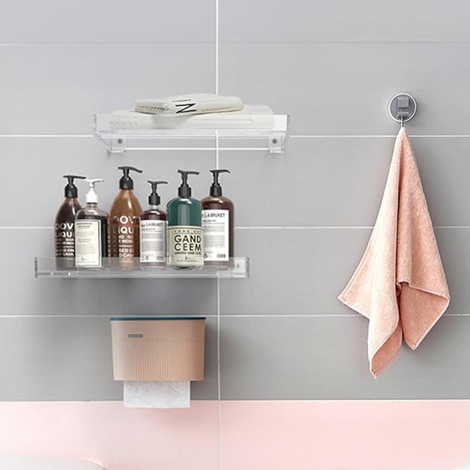 Modern Acrylic Multi-Functional Three-Piece Storage Rack Wall Hanging Display Rack Bathroom Kitchen Organizing Finishing Storage