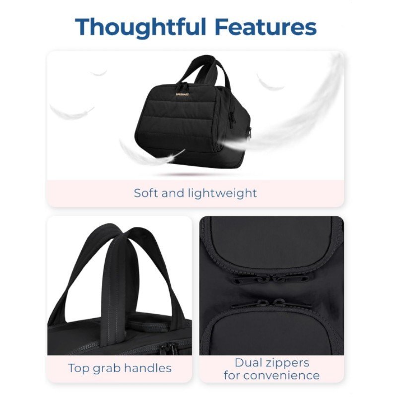 Women's Large Capacity Fashion Nylon Travel Toiletry Bag Portable Lightweight Cosmetic Storage Case for Makeup Organizing