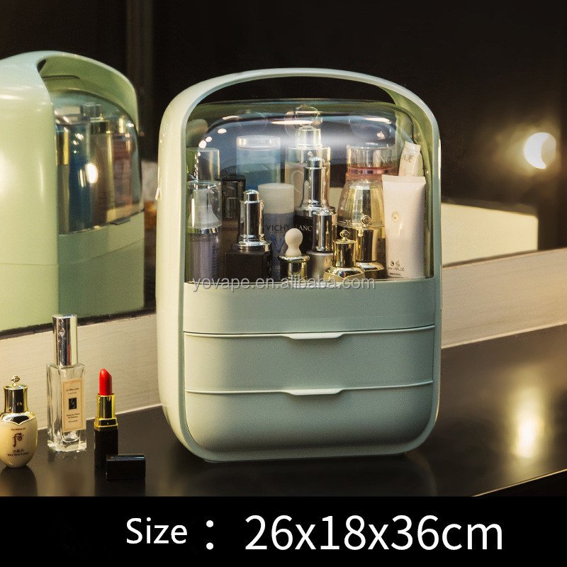 Fashion Transparent Multi-functional Travel Makeup Drawer Waterproof & Dust-proof home cosmetic Beauty storage Organizer kit