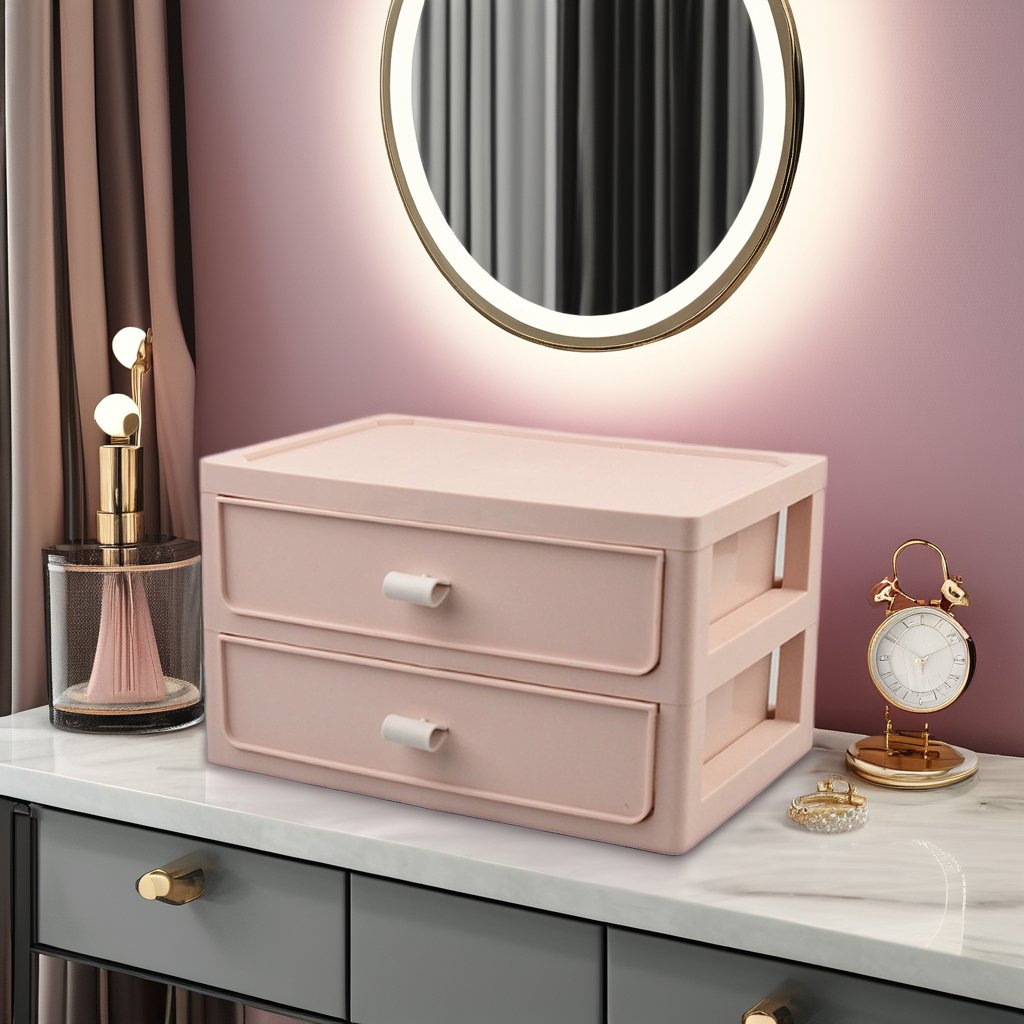 Travel Organizer Plastic Beauty Makeup Storage Box Cosmetics Bathroom Accessories Display Drawer for Table Desk Sundries Use