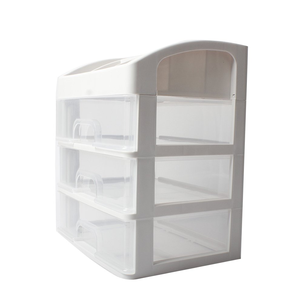60935 Clear Plastic Versatile Storage Bins Non-Slip Drawer Organizers Set for Makeup Jewelries Bedroom Kitchen and Office