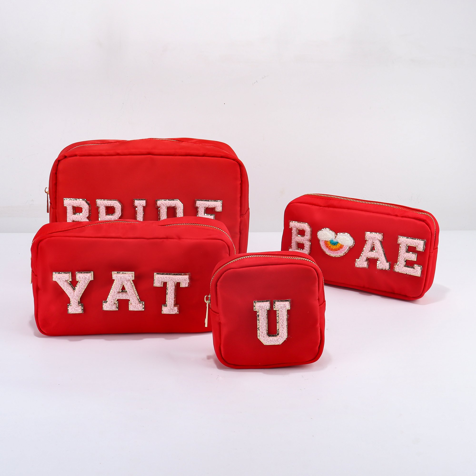 Christmas Gift Bag Large Basic Nylon Pouches Unisex Travel Toiletry Bags Chenille Patched Beauty Cosmetic Pouch Makeup Organizer