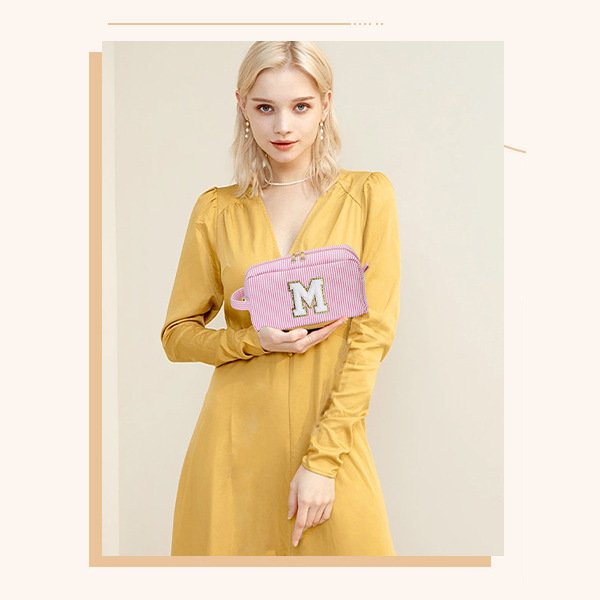 Manufacturers wholesale new travel hand makeup bag Oxford cloth stripes seersucker makeup bag toiletry bag