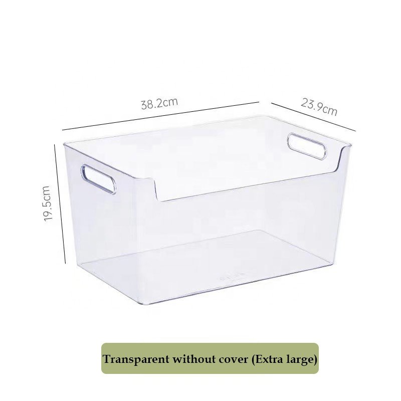 Desk Makeup Jewelry Organizers Stackable Clear Plastic Storage Box for Kitchen Fridge Refrigerator Cabinet Organizer