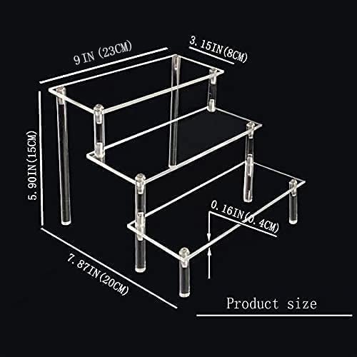3 Tier Clear Acrylic Display Riser Shelf Display Shelf for Pop Figures Dessert Jewelry Makeup Organizer Acrylic Cake Stand
